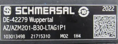 USED SCHMERSAL AZ/AZM201-B30-LTAG1P1 DOOR HANDLE ACTUATOR AZAZM201B30LTAG1P1
