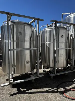(2) Available - Previously sold 20 bbl/2500L/660Gal jacketed brite tank