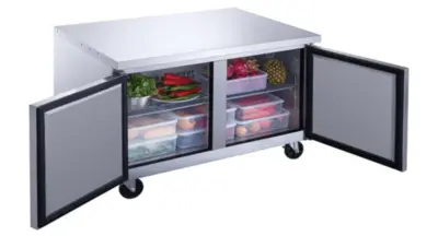 New | in-Stock Dukers New Dukers DUC36F 2-Door Undercounter Freezer in Stainless Steel Undercounter Freezers Illinois US | Falcon Restaurant Supply #1375117