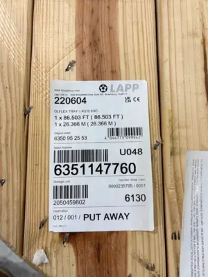 220604 | LAPP  Cable OLFLEX TRAY II 4G16 6/4C 86 FT 4C 6 AWG Black - New Other