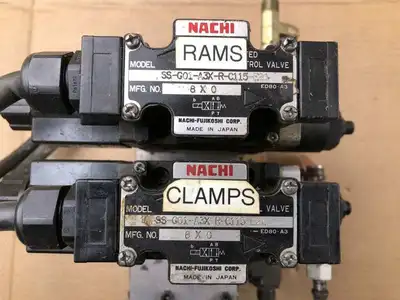 NACHI OG-G01-P-E20 Modular Valve Manifold w/ SS-G01-A3X-R-C115 Solenoids