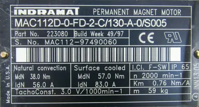 NEW INDRAMAT MAC112D-0-FD-2-C/130-A-0/S005 SERVO MOTOR 223080
