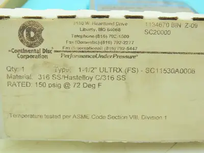 New | in-Stock CONTINENTAL DISC _UNKNOWN_ Miscellaneous MRO | Arrow Industrial #659490