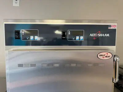 Used Alto Shaam Used 2016 Alto-Shaam 1000-UP Mobile 16 Pan Dutch Door Heated Holding Cabinet - 120V Hot Food Warming, Holding, & Transport Cabinets Illinois US | Falcon Restaurant Supply #1375775