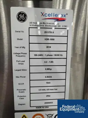 USED GE Healthcare 1,000 Liter GE Healthcare  XDR-1000 Bioreactor