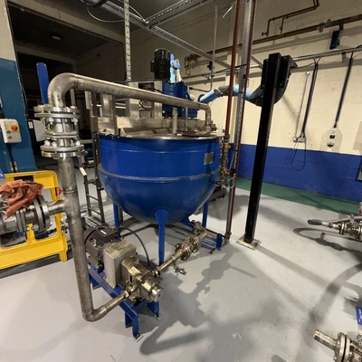 1,000 L S/S Chem Plant Hemispherical JKTD Scraped Surface Mixing Pan 5.5 kW