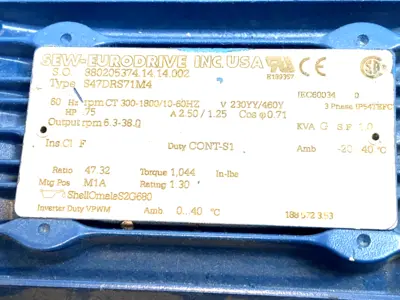 New | in-Stock SEW-Eurodrive Inline Helical Gearmotor 0.75HP 230/460V i=47.32 Gearmotors Michigan US | Maverick Industrial Sales #1394315