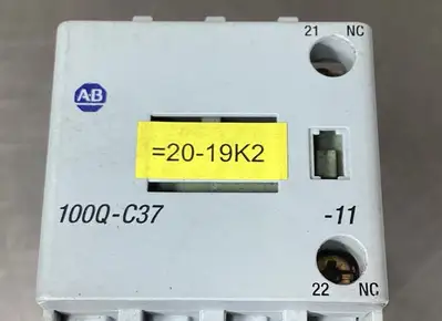 Allen Bradley 100Q-C37D*11 /A Contactor w/ 100-F /A Coil 24VDC 4C-43