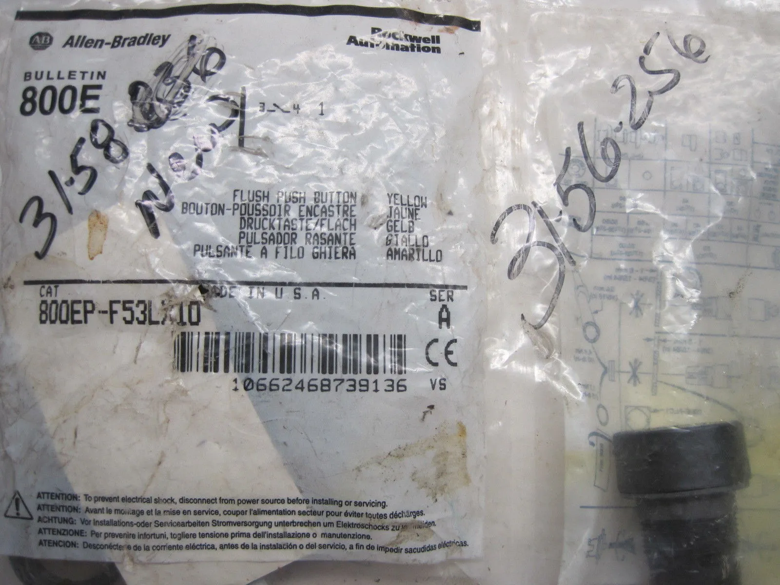 NEW ALLEN BRADLEY 800EP-F53LX10 CONTACT/PUSHBUTTON