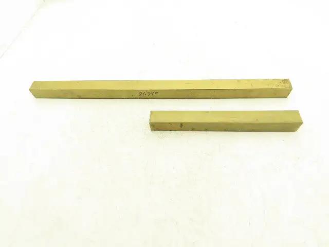 360 Yellow Brass Stock Square Flat Bar 1-1/4"x 1-1/4"x 24"L  17lbs