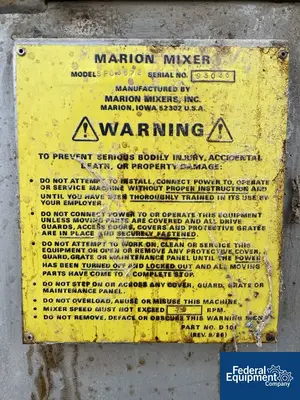 USED Marion Process Solutions 45 Cu Ft Marion Paddle Blender, S/S, Model SPC3672
