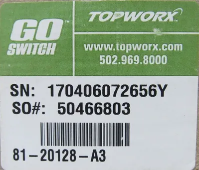 NEW TOPWORX 81-20128-A3 SWITCH 8120128A3 600VAC