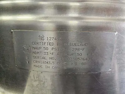 USED CLEVELAND RANGE KGL-80