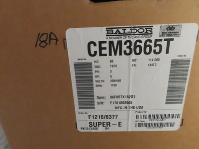 new surplus 5 hp Baldor Electric Motor