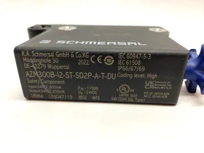 USED SCHMERSAL SOLENOID INTERLOCK 24V WITH AS-I SAFETY INTERFACE AND RFID TECH.