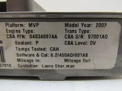 Daimler Chrysler P04896 450AD Engine Computer P97204897CS 04829205AC 58401K CAV1