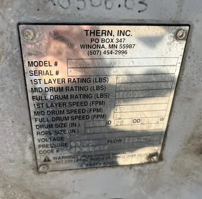 Used THERN TA5-24AX1 Winches Saskatchewan CA | Certified Sales and Rentals #1637866
