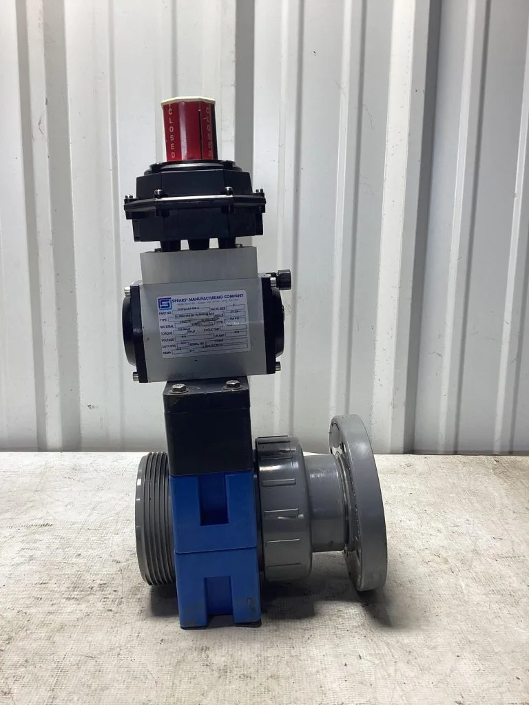 Spears 3″ Ball Valve CPVC Air  To Spring Actuator; 24202J101-030-A