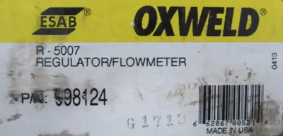 NEW OXWELD 998124 FLOWMETER R-5007 CGA-580