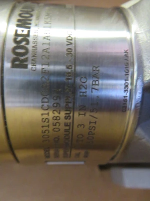 Rosemount 3051S1CD0A2F12A1AB1K5M5L4 , Cal. 0-3" H2O Unused