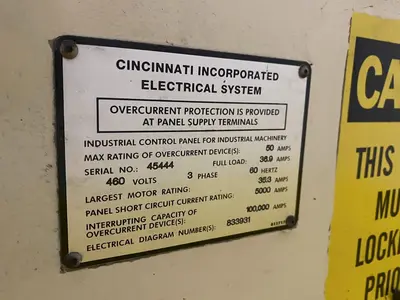 175 TON X 10' CINCINNATI MASTER HYDRAULIC CNC PRESS BRAKE WITH UPGRADED TOUCHSCREEN CONTROLS: STOCK 12997