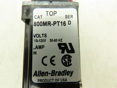 Allen Bradley 800MR-PT16R Small Round Pilot Light XFMR 120V Red Lens 22.5 mm
