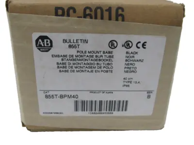 ALLEN BRADLEY 855T-BPM40 POLE MOUNTING BASE 855TBPM40 NEW, SURPLUS