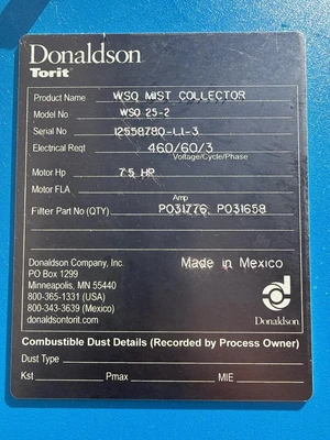 Donaldson Torit WSO 25-2 Air Filtration Systems & Dust Collectors | Fram Fram LLC (18)