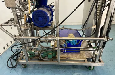 Alfa-Laval BTPX 205 SGD-34 CDP-60 clarifier centrifuge skid, 316L SS.