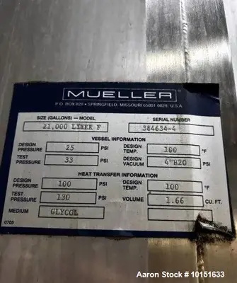 Used MUELLER CORP _UNKNOWN_ Stainless Steel Tanks Illinois US | Aaron Equipment #908705