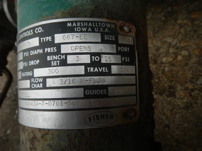 Fisher 1" 300 Class 316 Stainless Steel Control Valve