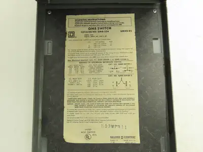 Square D QMB-224 Fusible Panelboard Bus Switch 200A 2-Pole 240VAC Series D2