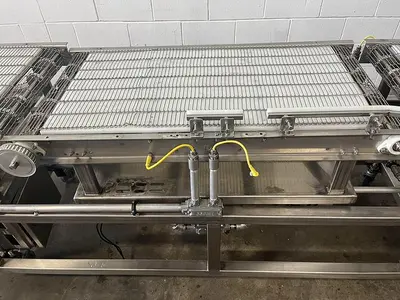 Three-Section Wire Mesh Conveyor with Rails