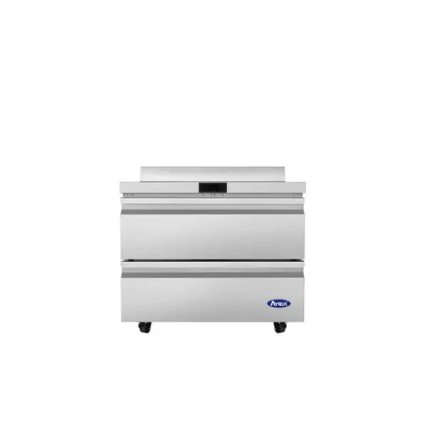 New | in-Stock Atosa New Atosa AWR36D2 36" Two Drawer Worktop Refrigerator - Commercial Prep Refrigerator Worktop Refrigerators Illinois US | Falcon Restaurant Supply #1373622
