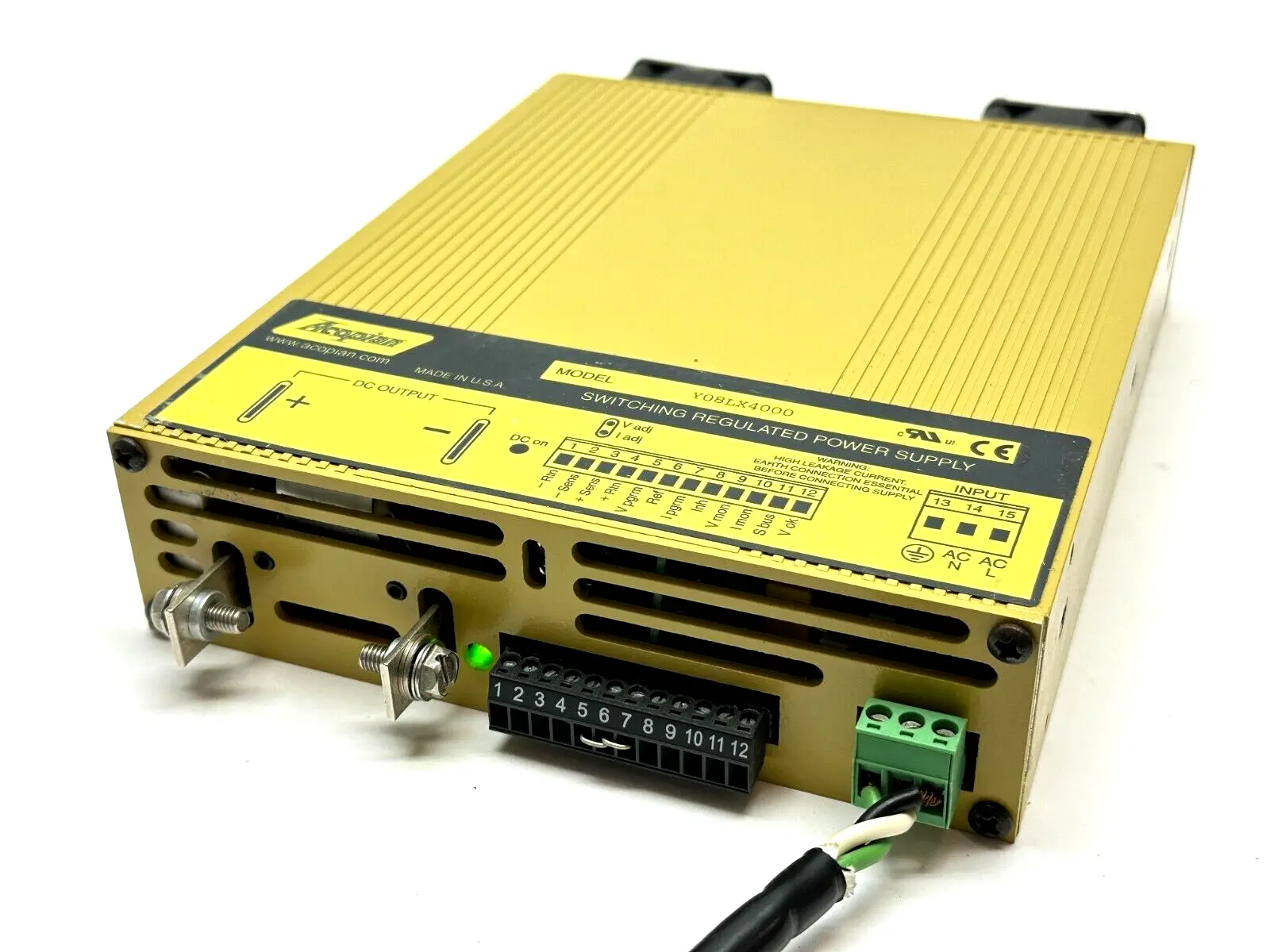 Y08LX4000 | Acopian  Switching Regulated Power Supply 90-265 VAC or 110-350 VDC - Used