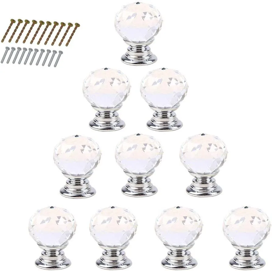 Used _UNKNOWN_ 10pcs x 20mm Diamond Acrylic Knob Cabinet Cupboard Drawer Pull Handle Jewelry Box Gift Case Knobs Handles & Knobs Oklahoma US | Wide Image Solutions #1524822