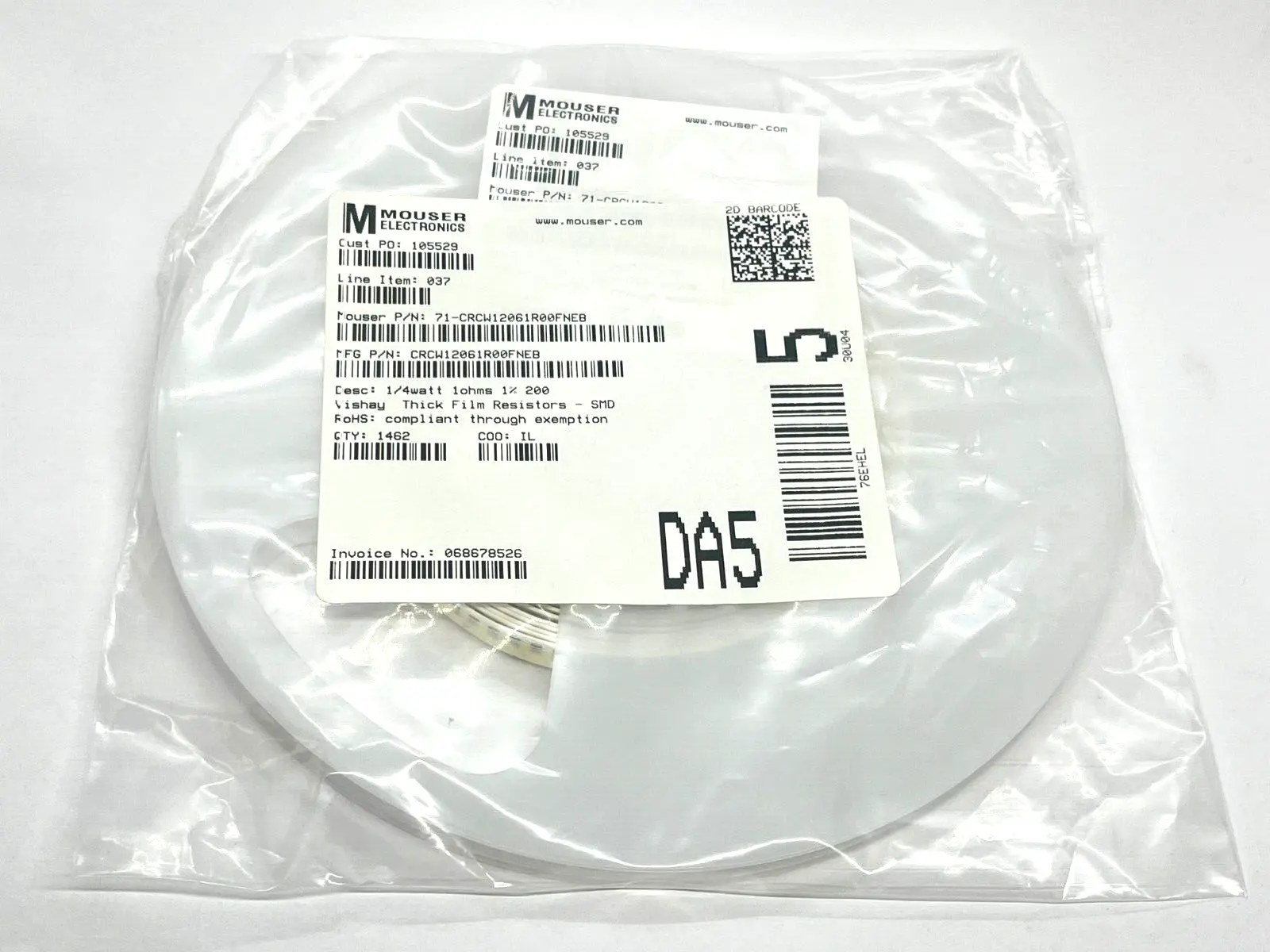 New | in-Stock Vishay Dale CRCW12061R00FNEB Resistors Michigan US | Maverick Industrial Sales #1397025