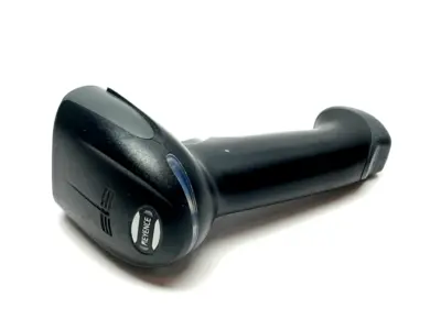 USED KEYENCE REV. H HANDHELD CODE READER, STANDARD, RED LED, NO CABLE