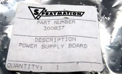 NEW SPRAYMATION 300837 POWER SUPPLY
