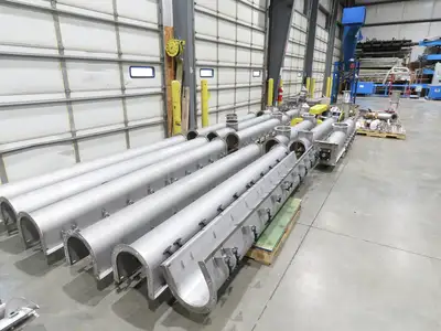 BW Sinclair 10" Screw Conveyor Food Grade Dry Bulk Feeder 3PH Belt Drive 128'