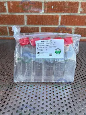 NEW BOX OF 100 - SARSTEDT 83.3911.002 CELL CULTURE FLASKS T75 STANDARD FILTER CAP