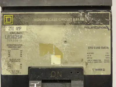 Square D LA36250 I-Line Circuit Breaker 250A 600V 3 Pole Series 3 Gray Face