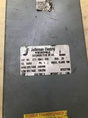 Jefferson Electric 211-0041-055 0.25KVA Outdoor Transformer 240/480V 1PH