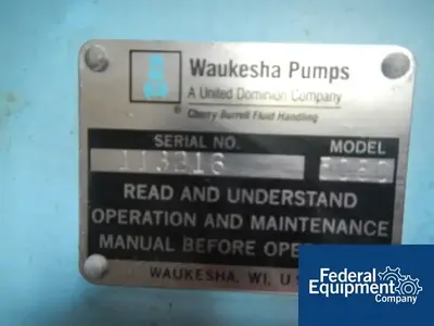 USED Waukesha Cherry-Burrell 2.5" Waukesha Rotary Lobe Pump, S/S, 20 HP