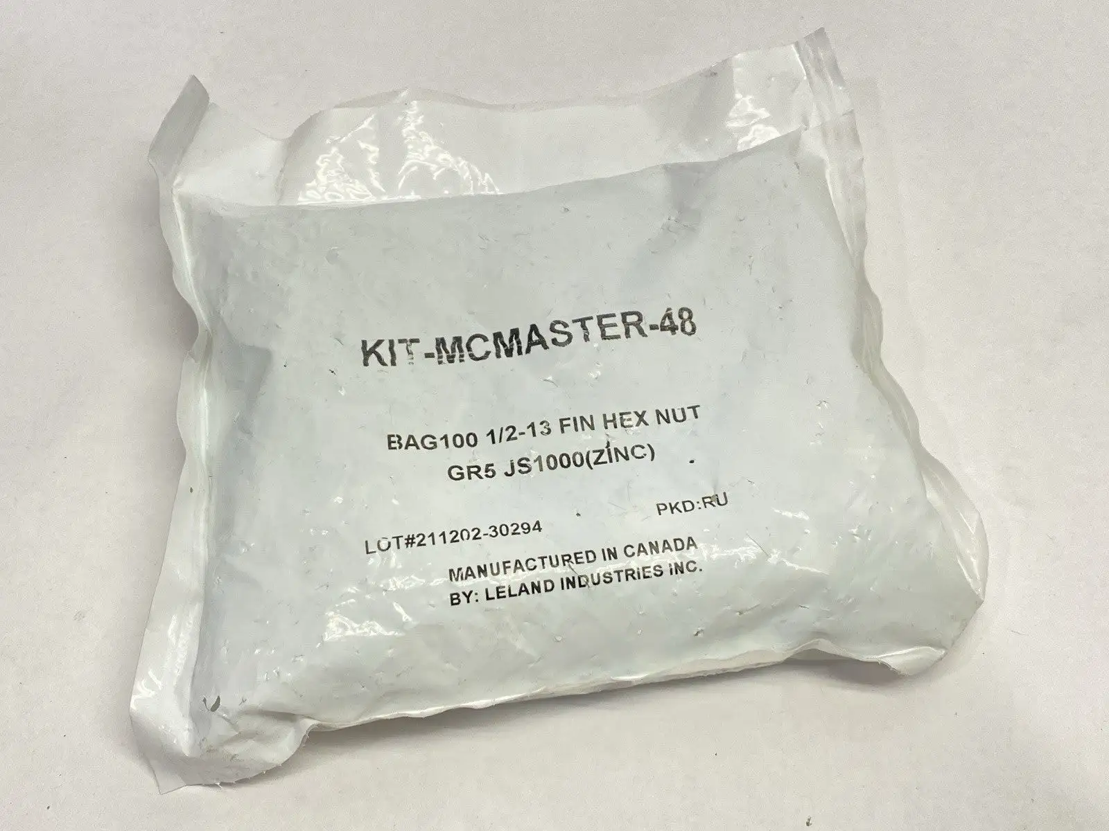 95462A033 | Zinc-Plated Medium-Strength Steel Hex Nut SAE 5 1/2"-13 Thread 100QTY - New