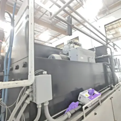 200 Ton, Accudyne, 36" x 72" hydraulic vacuum press, 750° heated plattens