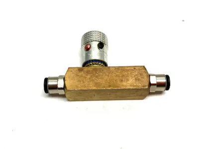 F200B | Parker  Colorflow Inline Flow Control Valve, Brass Body, 1/8" Conn. - Used