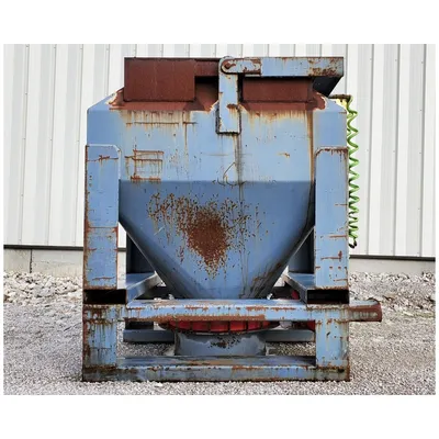 Used Tote Bin With Bray Butterfly Valve - 32 Cu/ft