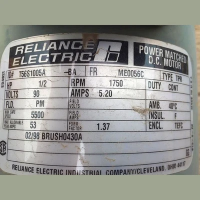 Reliance 1/2 hp Electric Motor