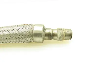 1-1/4" OD x 3/4" ID Stainless Braided Flex Hose 1-1/2" Tri Clamp x 1/2" NPT 55"L